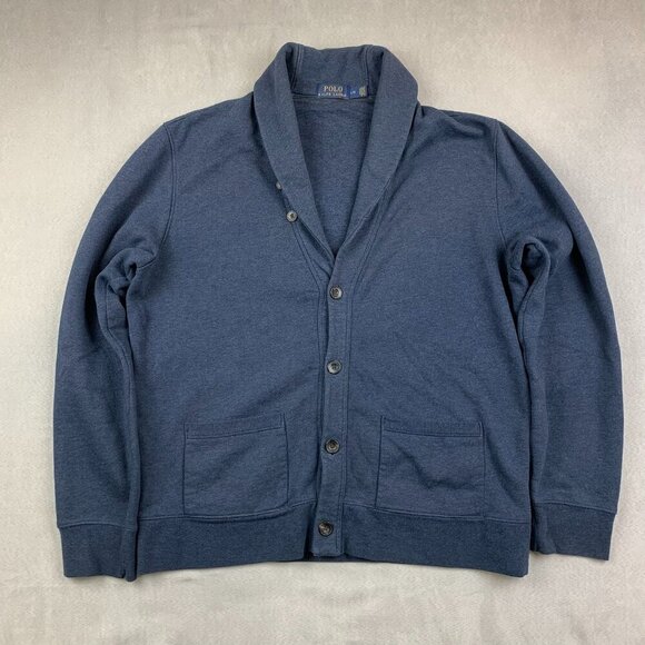 Polo Ralph Lauren Other - Ralph Lauren Polo Mens Sweater Large Navy Blue Shawl Neck Cardigan Long Sleeve